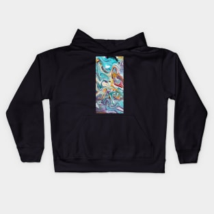 Blue Swirling Kids Hoodie